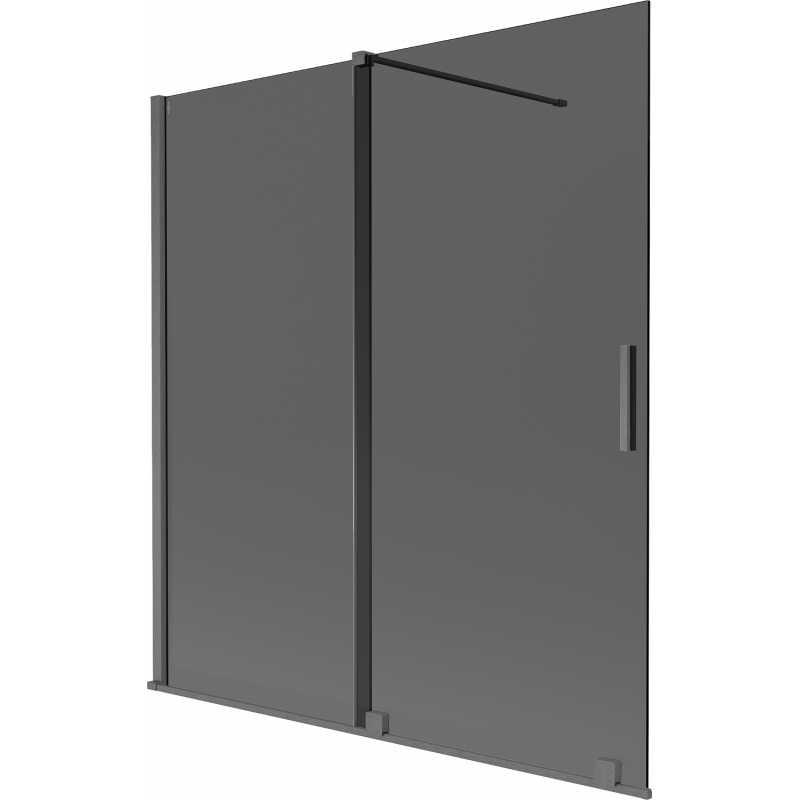 Mexen Velar vana-zástěna 2-dílná posuvná 150 x 150 cm, grafit, kartáčovaná gun gray - 896-150-000-41-66