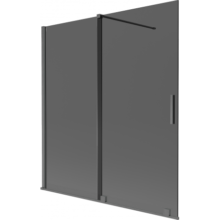 Mexen Velar vana-zástěna 2-dílná posuvná 150 x 150 cm, grafit, kartáčovaná gun gray - 896-150-000-41-66