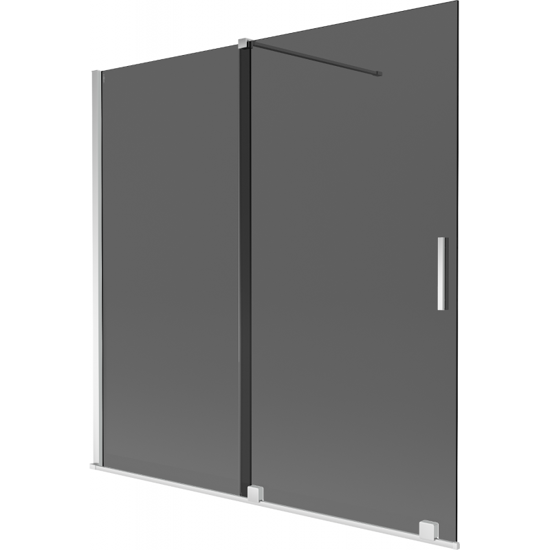 Mexen Velar vanová zástěna 2-křídlová posuvná 160 x 150 cm, grafit, chrom - 896-160-000-41-01