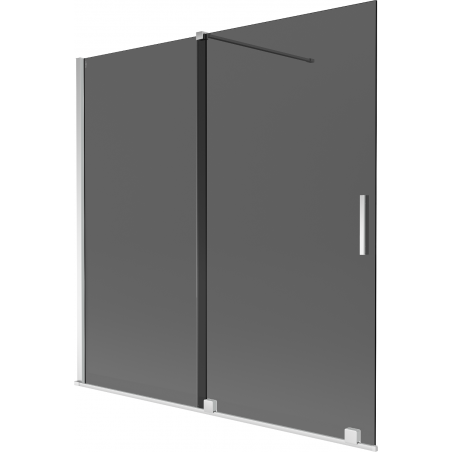 Mexen Velar vanová zástěna 2-křídlová posuvná 160 x 150 cm, grafit, chrom - 896-160-000-41-01