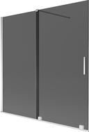 Mexen Velar vanová zástěna 2-křídlová posuvná 160 x 150 cm, grafit, chrom - 896-160-000-41-01