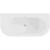 Mexen Sella volně stojící vana ke stěně s drážkami 170 x 80 cm, bílá matná, přepad zlatý kartáčovaný - 52711708001-55