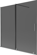 Mexen Velar vanová zástěna 2-křídlová posuvná 160 x 150 cm, grafit, gun metal - 896-160-000-41-95