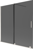 Mexen Velar vanová zástěna 2dílná posuvná 160 x 150 cm, grafit, kartáčovaný nikl - 896-160-000-41-97