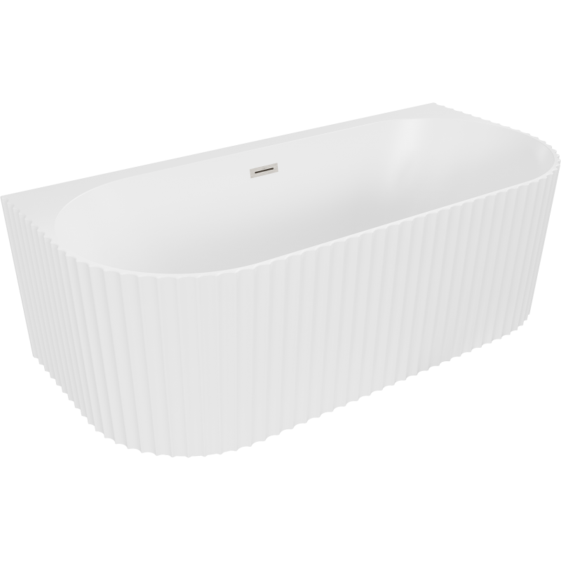 Mexen Sella volně stojící vanová stěna 170 x 80 cm, bílá mat, přeliv kartáčovaný nikl - 52711708001-97