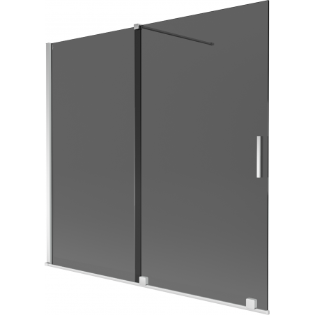 Mexen Velar vanová zástěna 2-křídlová posuvná 170 x 150 cm, grafit, chrom - 896-170-000-41-01