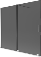 Mexen Velar vanová zástěna 2-křídlová posuvná 170 x 150 cm, grafit, chrom - 896-170-000-41-01