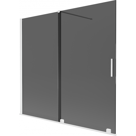 Mexen Velar sprchová zástěna 2dílná posuvná 170 x 150 cm, grafit, bílá - 896-170-000-41-20