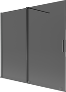 Mexen Velar vanová zástěna 2dveřová posuvná 170 x 150 cm, grafit, kartáčovaná tmavě šedá - 896-170-000-41-66