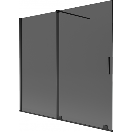 Mexen Velar vanová zástěna 2-křídlová posuvná 170 x 150 cm, grafitová, černá - 896-170-000-41-70