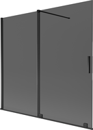 Mexen Velar vanová zástěna 2-křídlová posuvná 170 x 150 cm, grafitová, černá - 896-170-000-41-70