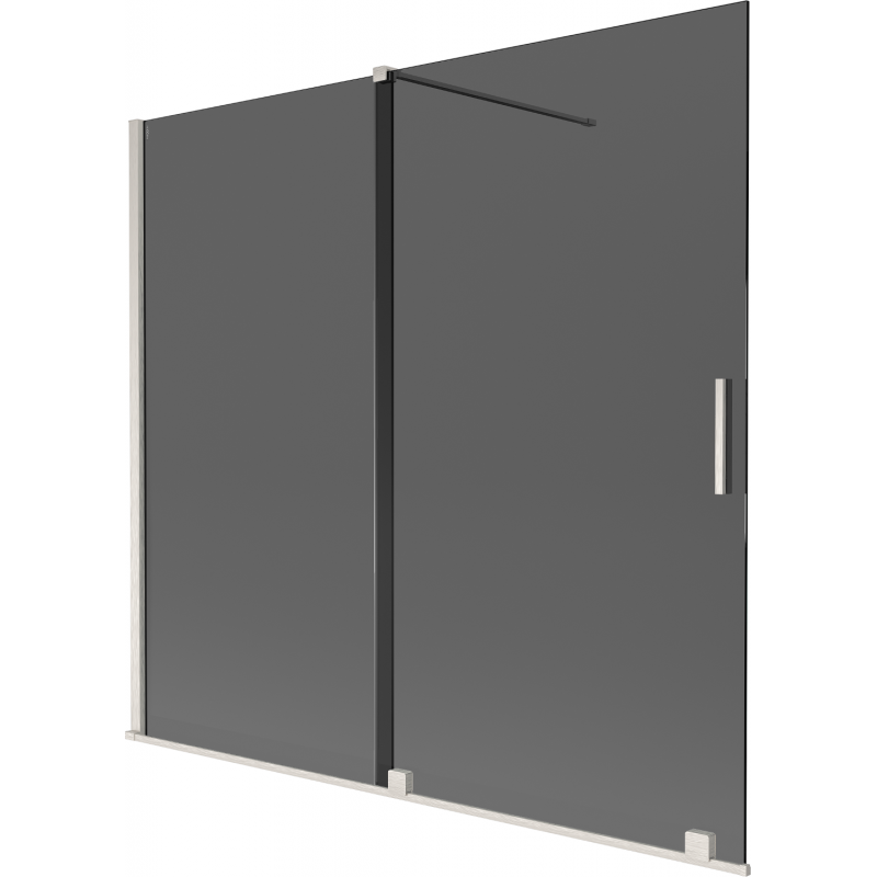 Mexen Velar vanová zástěna 2křídlová posuvná 170 x 150 cm, grafit, kartáčovaný nikl - 896-170-000-41-97