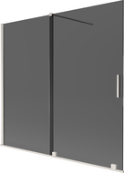 Mexen Velar vanová zástěna 2křídlová posuvná 170 x 150 cm, grafit, kartáčovaný nikl - 896-170-000-41-97