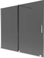 Mexen Velar vanová zástěna posuvná dvoukřídlá 180 x 150 cm, grafit, chrom - 896-180-000-41-01