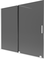 Mexen Velar vanová zástěna 2-křídlá, posuvná 180 x 150 cm, grafitová, bílá - 896-180-000-41-20
