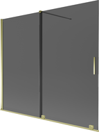 Mexen Velar vanová zástěna 2dílná posuvná 180 x 150 cm, grafit, zlatý - 896-180-000-41-50