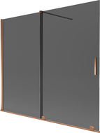 Mexen Velar vanová zástěna 2-dílná posuvná 180 x 150 cm, grafit, růžové zlato - 896-180-000-41-60