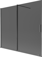 Mexen Velar vanová zástěna 2-dílná posuvná 180 x 150 cm, grafit, kartáčovaná gun gray - 896-180-000-41-66