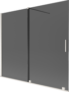 Mexen Velar vanová stěna 2křídlová posuvná 180 x 150 cm, grafit, kartáčovaný nikl - 896-180-000-41-97