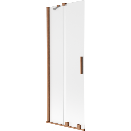 Mexen Velar 2-křídlový posuvný vanový paravan 70 x 150 cm, mlha, kartáčovaná měď - 896-070-000-31-65