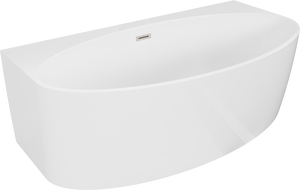 Mexen Bruna volně stojící přístěnná vana 170 x 88 cm, bílý lesk, přepad kartáčovaný nikl - 52731708800-97