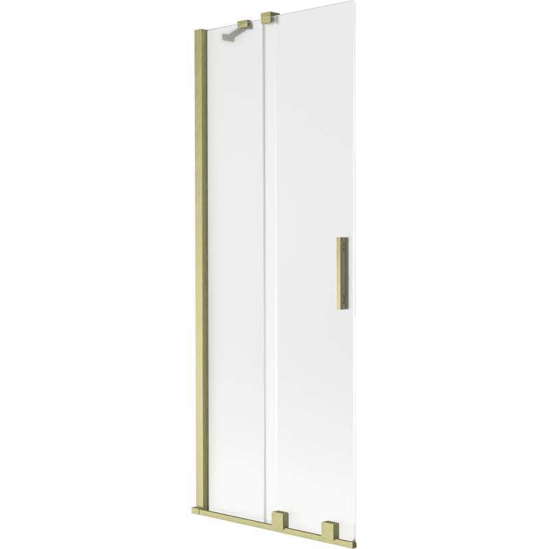 Mexen Velar dvoukřídlé sprchové dveře 75 x 150 cm, mrazově matné, zlatý kartáčovaný - 896-075-000-31-55