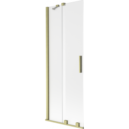 Mexen Velar dvoukřídlé sprchové dveře 75 x 150 cm, mrazově matné, zlatý kartáčovaný - 896-075-000-31-55