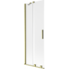 Mexen Velar dvoukřídlé sprchové dveře 75 x 150 cm, mrazově matné, zlatý kartáčovaný - 896-075-000-31-55