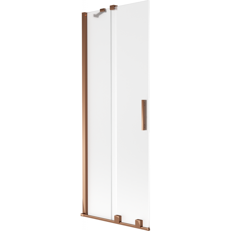 Mexen Velar vanová zástěna 2-křídlová posuvná 75 x 150 cm, matná, růžové zlato - 896-075-000-31-60