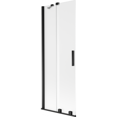 Mexen Velar vanová zástěna dvoukřídlá posuvná 75 x 150 cm, mléčné sklo, černá - 896-075-000-31-70