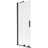 Mexen Velar vanová zástěna dvoukřídlá posuvná 75 x 150 cm, mléčné sklo, černá - 896-075-000-31-70