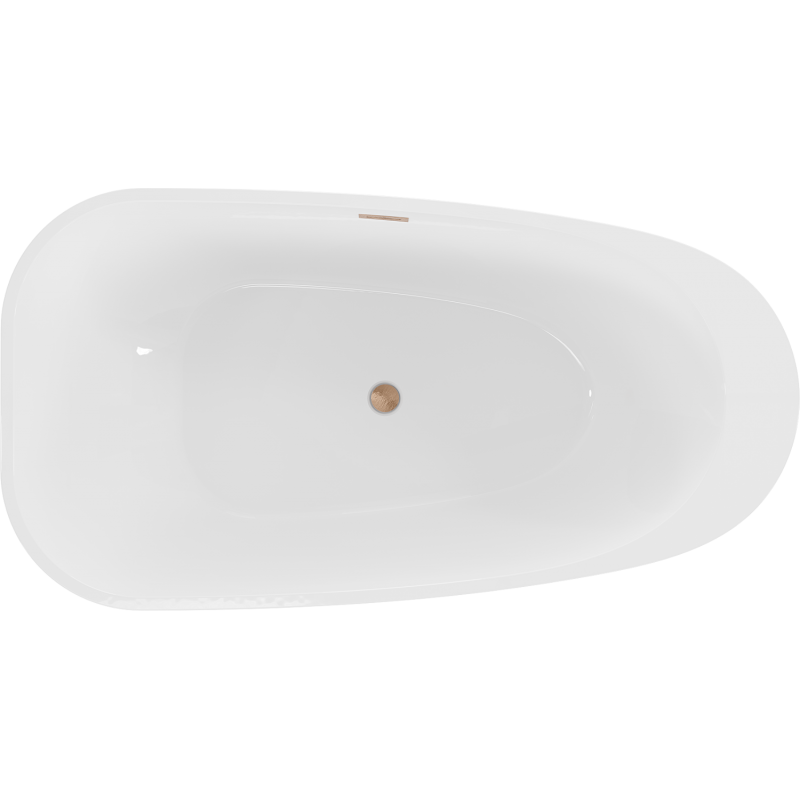 Mexen Giada volně stojící vana 170 x 90 cm, bílý lesk, přepad kartáčovaná měď - 52741709000-65