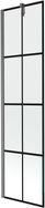 Mexen Next vanová zástěna 1-křídlová 50 x 150 cm, černá mřížka, gun gray kartáčovaný - 895-050-000-00-77-66