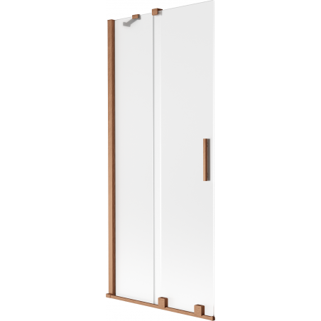 Mexen Velar vanová zástěna dvoukřídlá posuvná 80 x 150 cm, matné sklo, kartáčovaná měď - 896-080-000-31-65
