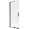 Mexen Velar vanová zástěna 2-křídlová posuvná 80 x 150 cm, matná, černá - 896-080-000-31-70