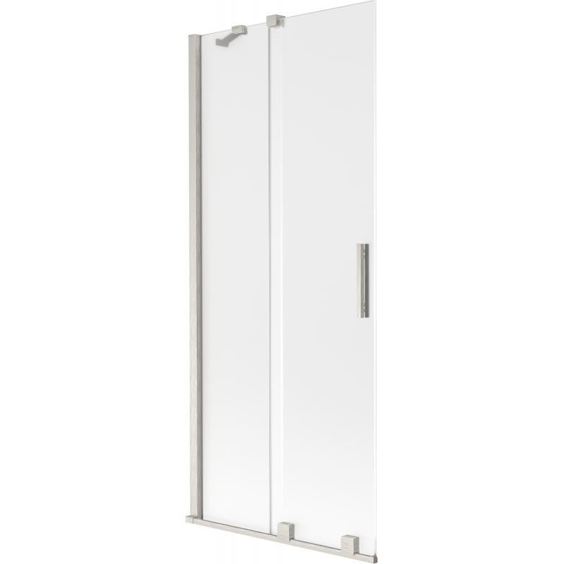 Mexen Velar vanová zástěna dvoukřídlá posuvná 80 x 150 cm, matná, kartáčovaný nikl - 896-080-000-31-97