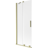 Mexen Velar vanová zástěna 2-křídlová posuvná 85 x 150 cm, mražená, zlatá kartáčovaná - 896-085-000-31-55