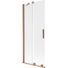 Mexen Velar vanová zástěna 2křídlová posuvná 85 x 150 cm, matné sklo, kartáčovaná měď - 896-085-000-31-65