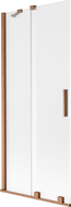 Mexen Velar vanová zástěna 2křídlová posuvná 85 x 150 cm, matné sklo, kartáčovaná měď - 896-085-000-31-65
