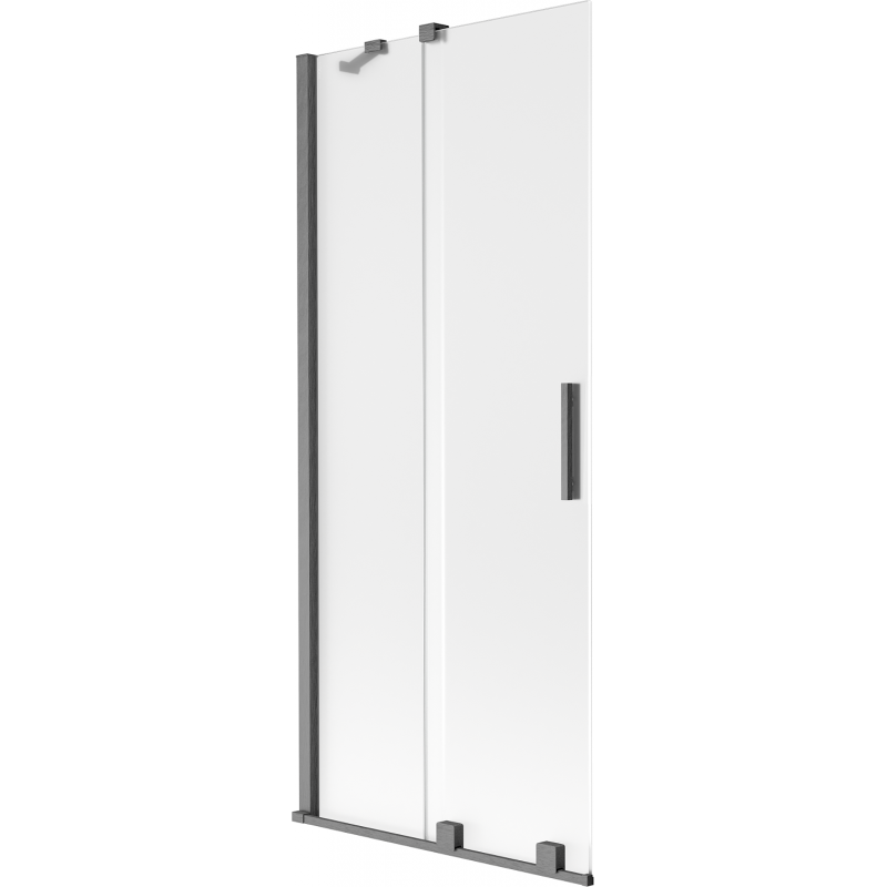 Mexen Velar dvoukřídlá vanová zástěna posuvná 85 x 150 cm, mat, kartáčovaná gun gray - 896-085-000-31-66