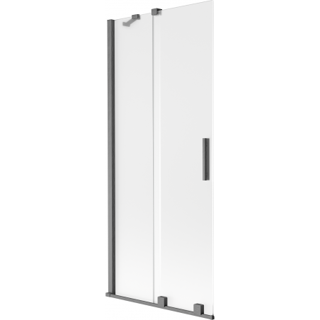 Mexen Velar dvoukřídlá vanová zástěna posuvná 85 x 150 cm, mat, kartáčovaná gun gray - 896-085-000-31-66