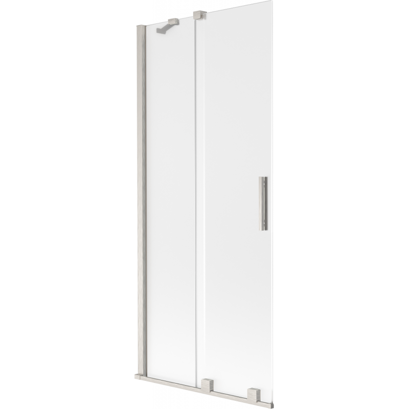 Mexen Velar vanová zástěna 2křídlová posuvná 85 x 150 cm, matná, kartáčovaný nikl - 896-085-000-31-97