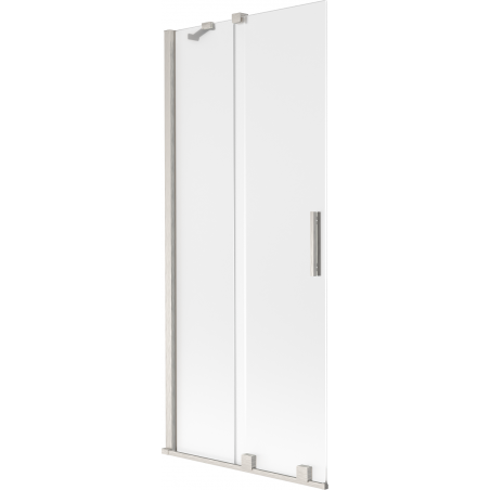 Mexen Velar vanová zástěna 2křídlová posuvná 85 x 150 cm, matná, kartáčovaný nikl - 896-085-000-31-97