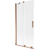 Mexen Velar sprchová clona dvoukřídlá posuvná 90 x 150 cm, mrazivá, růžové zlato - 896-090-000-31-60