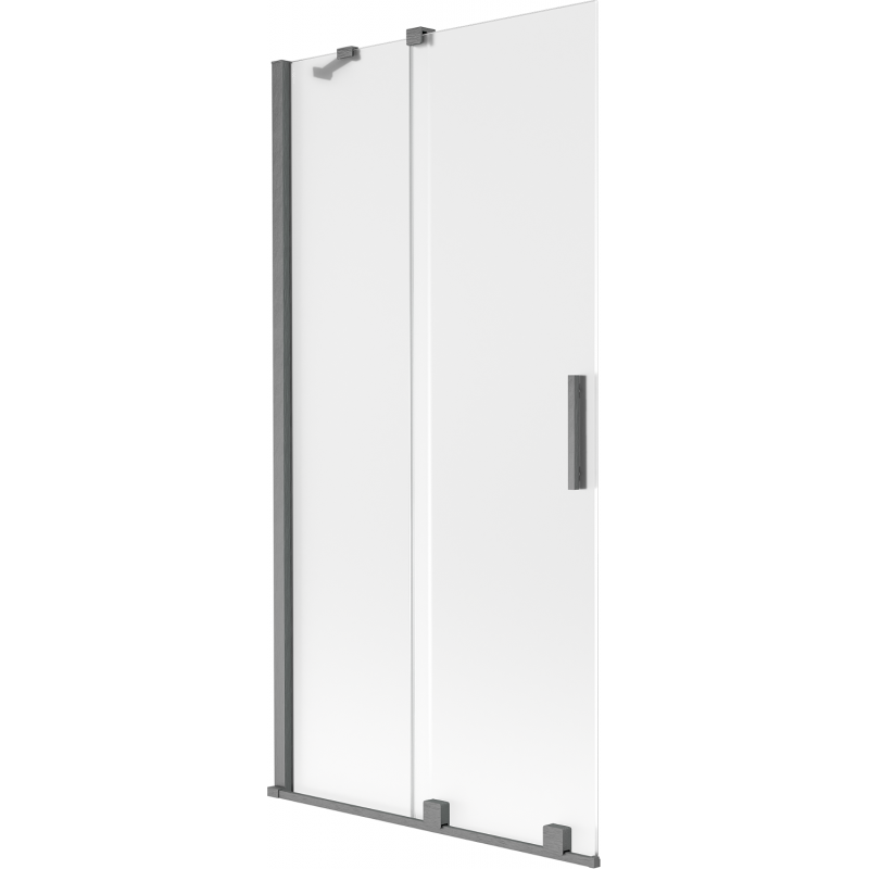 Mexen Velar vanová zástěna dvoukřídlá posuvná 90 x 150 cm, námraza, kartáčovaná šedá zbraň - 896-090-000-31-66