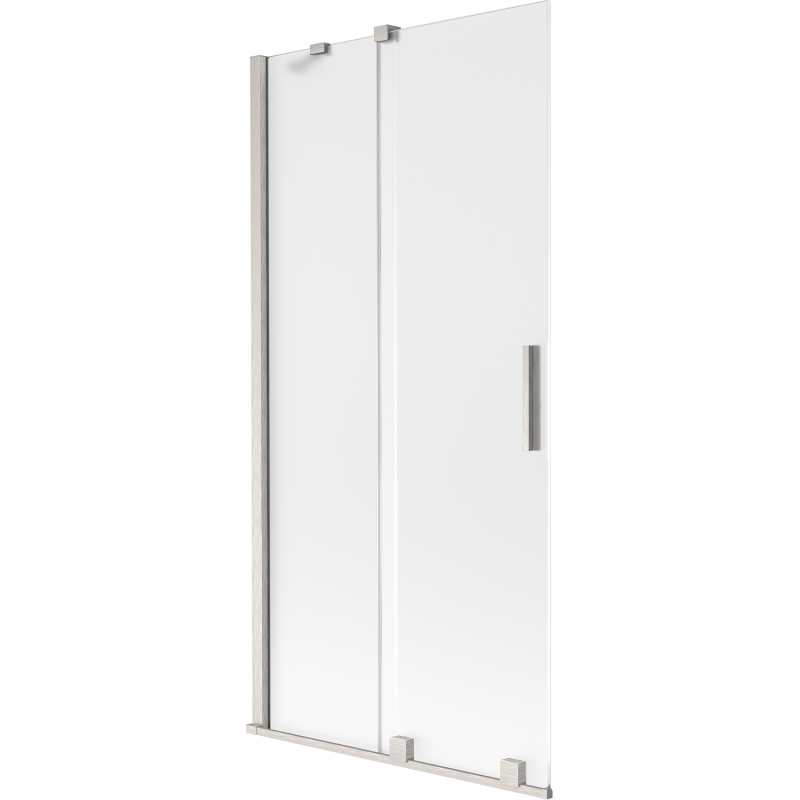 Mexen Velar vanová zástěna 2dílná posuvná 90 x 150 cm, námraza, kartáčovaný nikl - 896-090-000-31-97