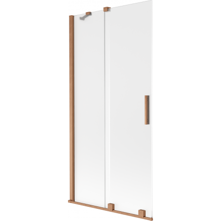 Mexen Velar paraván na vanu 2-křídlový posuvný 95 x 150 cm, matný, kartáčovaná měď - 896-095-000-31-65