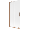 Mexen Velar paraván na vanu 2-křídlový posuvný 95 x 150 cm, matný, kartáčovaná měď - 896-095-000-31-65