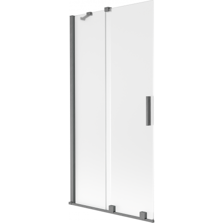 Mexen Velar dvoukřídlý vanový paravan posuvný 95 x 150 cm, mat, gun gray kartáčovaný - 896-095-000-31-66