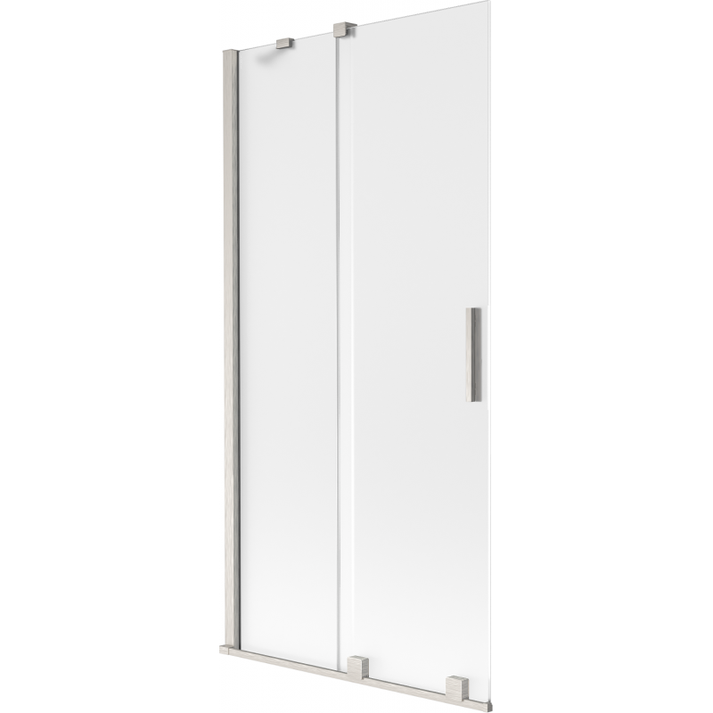 Mexen Velar vanová zástěna 2křídlá posuvná 95 x 150 cm, matné sklo, kartáčovaný nikl - 896-095-000-31-97